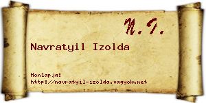Navratyil Izolda névjegykártya
